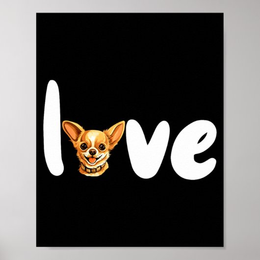 Chihuahua Dog Love For Valentines Day Poster (Vorne)
