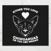 Chihuahua Dog Lover Schaumweinetikett (Einzelnes Label)