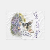 Chihuahua Dog Mama Floral Fleecedecke (Vorderseite (Horizontal))