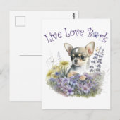 Chihuahua Dog Mama Floral Postkarte (Vorne/Hinten)