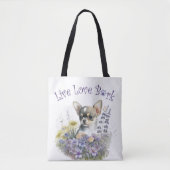 Chihuahua Dog Mama Floral Tasche (Vorderseite)