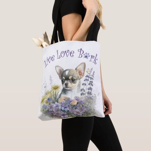 Chihuahua Dog Mama Floral Tasche (Von Nahem)