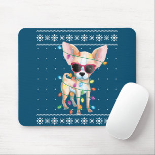 Chihuahua Dog Mama Frauen Weihnachten hässlich Swe Mousepad