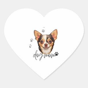 Chihuahua Dog Mama Herz-Aufkleber
