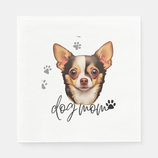 Chihuahua Dog Mama Serviette (Vorderseite)