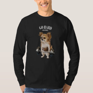 Chihuahua Dog Muscle Training With Barbell Shrug B T-Shirt