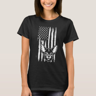 Chihuahua Dog Niedlich American Flag USA Welppy T-Shirt