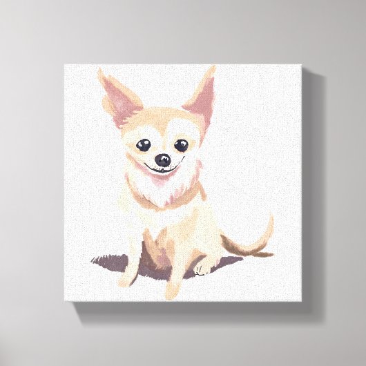 Chihuahua Dog | Niedlicher Hundepuppe Wasserfarbe Leinwanddruck (Vorderseite)
