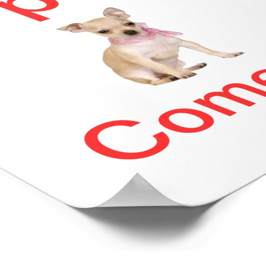 Chihuahua Dog Open Sign Poster (Ecke)