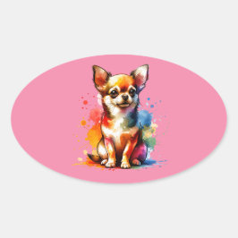 Chihuahua Dog Ovaler Aufkleber