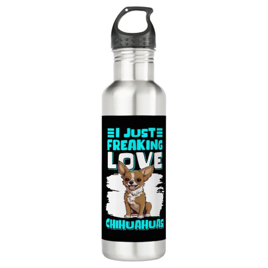 Chihuahua Dog Owner Liebe Chihuahuas Edelstahlflasche (Vorderseite)