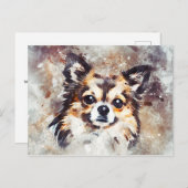 Chihuahua Dog Painting Postcard Postkarte (Vorne/Hinten)