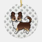 Chihuahua Dog & Paws Keramik Ornament (Vorne)