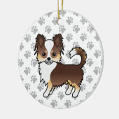 Chihuahua Dog & Paws Keramik Ornament (Links)