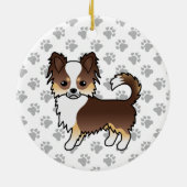 Chihuahua Dog & Paws Keramik Ornament (Hinten)