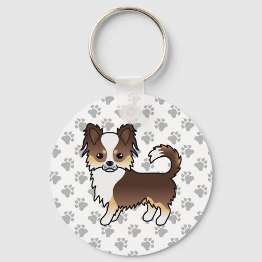 Chihuahua Dog & Paws Schlüsselanhänger (Vorderseite)