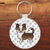Chihuahua Dog & Paws Schlüsselanhänger (Vorderseite)