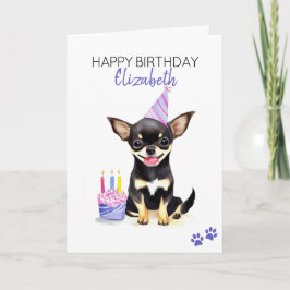 Chihuahua Dog Personalisiert Happy Birthday Karte