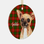 Chihuahua Dog Personalisiert Keramik Ornament (Rechts)