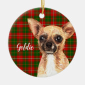 Chihuahua Dog Personalisiert Keramik Ornament (Vorne)