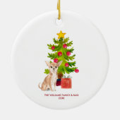 Chihuahua Dog Personalisiert Weihnachten Keramik Ornament (Hinten)