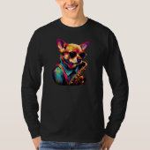 Chihuahua Dog playing Saxophone T-Shirt (Vorderseite)