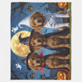 Chihuahua Dog Pumpkin Halloween Funny Fleecedecke (Vorderseite)