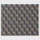 Chihuahua Dog Pumpkin Halloween Funny Geschenkpapier (Flach)