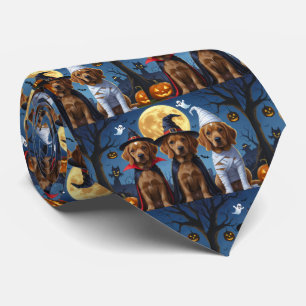 Chihuahua Dog Pumpkin Halloween Funny Krawatte