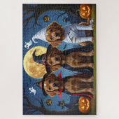 Chihuahua Dog Pumpkin Halloween Funny Puzzle (Vertikal)