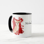 Chihuahua Dog Red Abstrakt Tasse (Vorderseite Links)