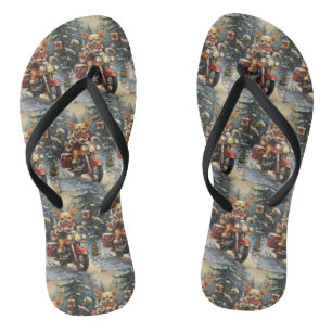 Chihuahua Dog Riding Motorrad Weihnachten Badesandalen