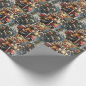 Chihuahua Dog Riding Motorrad Weihnachten Geschenkpapier (Ecke)