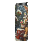 Chihuahua Dog Riding Motorrad Weihnachten Thermosbecher (Nach links gedreht)