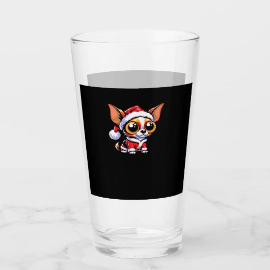 Chihuahua Dog Santa Classic T-Shirt Glas (Vorderseite)