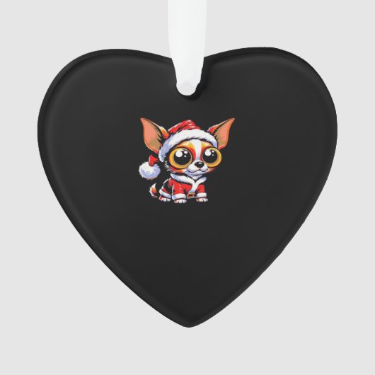 Chihuahua Dog Santa Classic T-Shirt Ornament (Vorderseite)