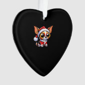 Chihuahua Dog Santa Classic T-Shirt Ornament (Vorderseite)