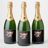 Chihuahua Dog Santa Classic T - Shirt Schaumweinetikett (Flaschen)