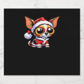 Chihuahua Dog Santa Classic T - Shirt Schaumweinetikett (Einzelnes Label)