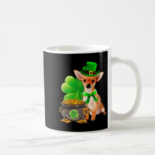 Chihuahua Dog Shamrock St Patricks Day Dog Irish G Kaffeetasse (Rechts)