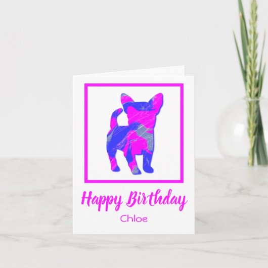 Chihuahua Dog Silhouette Funny Birthday Card Karte (Vorderseite)