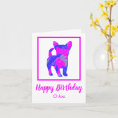 Chihuahua Dog Silhouette Funny Birthday Card Karte (Gelbe Blume)