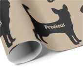 Chihuahua Dog Silhouette Geschenkpapier (Rolleneckpunkt)