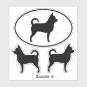 Chihuahua Dog Silhouetten Vinyl Sticker Set (Blatt)
