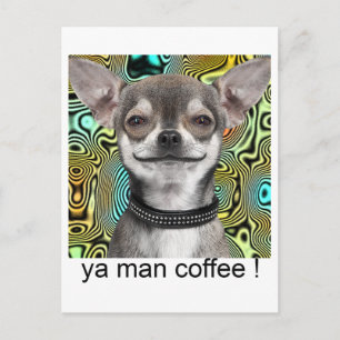 Chihuahua Dog Smiling for Coffee Postkarte