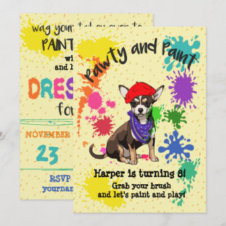 Chihuahua Dog Spaß Kunst Geburtstagsparty Einladun Einladung