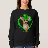 Chihuahua Dog St Patrick S Day Kleeblatt Kostüm Sweatshirt (Vorderseite)
