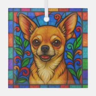 Chihuahua Dog "Stached Glass" Ornament Aus Glas