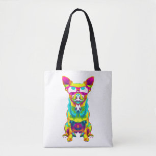 Chihuahua Dog Sunglasses Pop Art Tasche