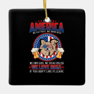 Chihuahua Dog This America 4Th Of July Keramikornament